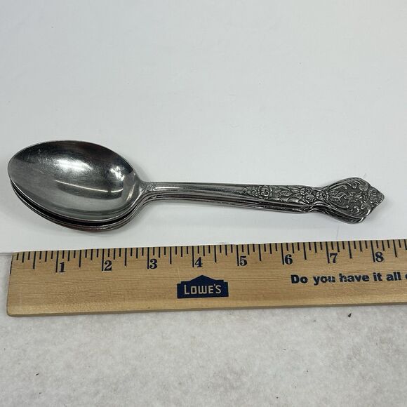 Versailles Stainless Serving Spoons Slotted MCM 8" MSI Flatware Japan Floral - Picture 11 of 13